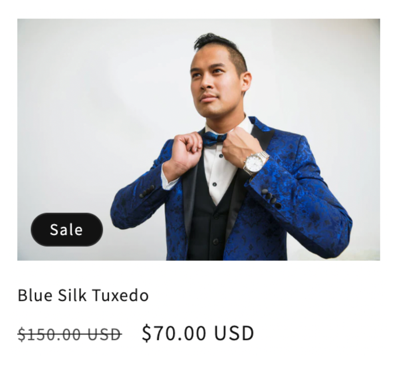 Product page showing compare at price with strikethrough and sale price