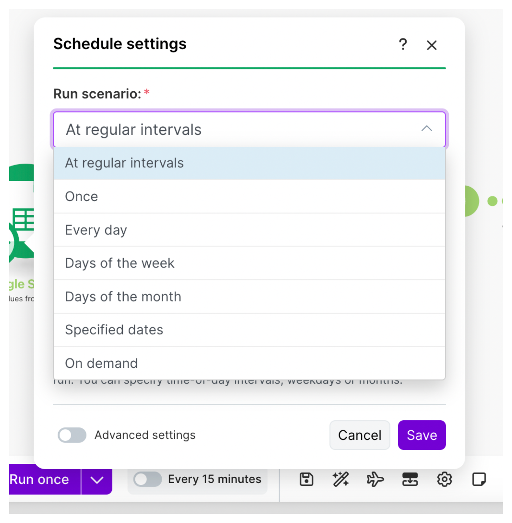 Scheduled automation in Make